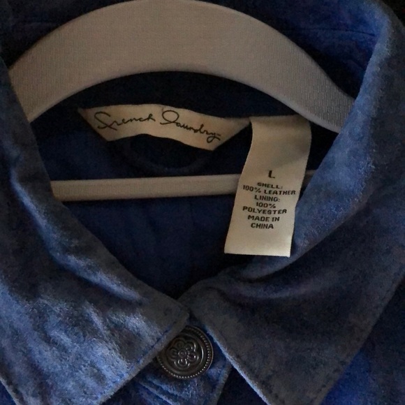 Navy blue suede jacket. - Picture 5 of 6